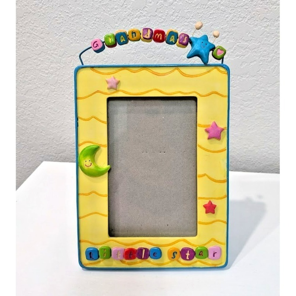 Grandma's Little Star 3D Resin Moveable Beads 6 x‎ 4 Photo Frame RUSS Moon Stars